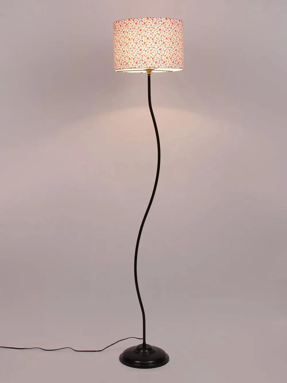 Designer Wavy Floor Lamp with Beige Shade