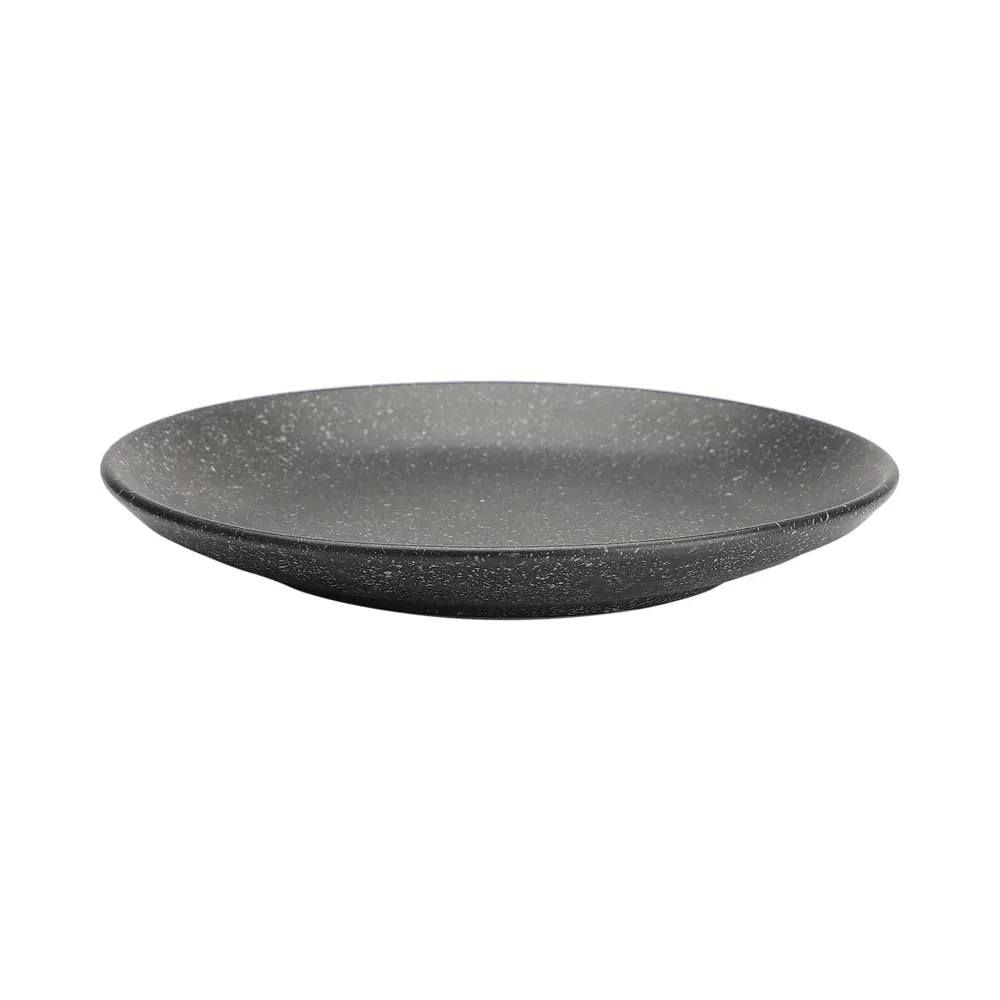 Designer White Spotted Matte Black Ceramic Side Plates Set Of 4