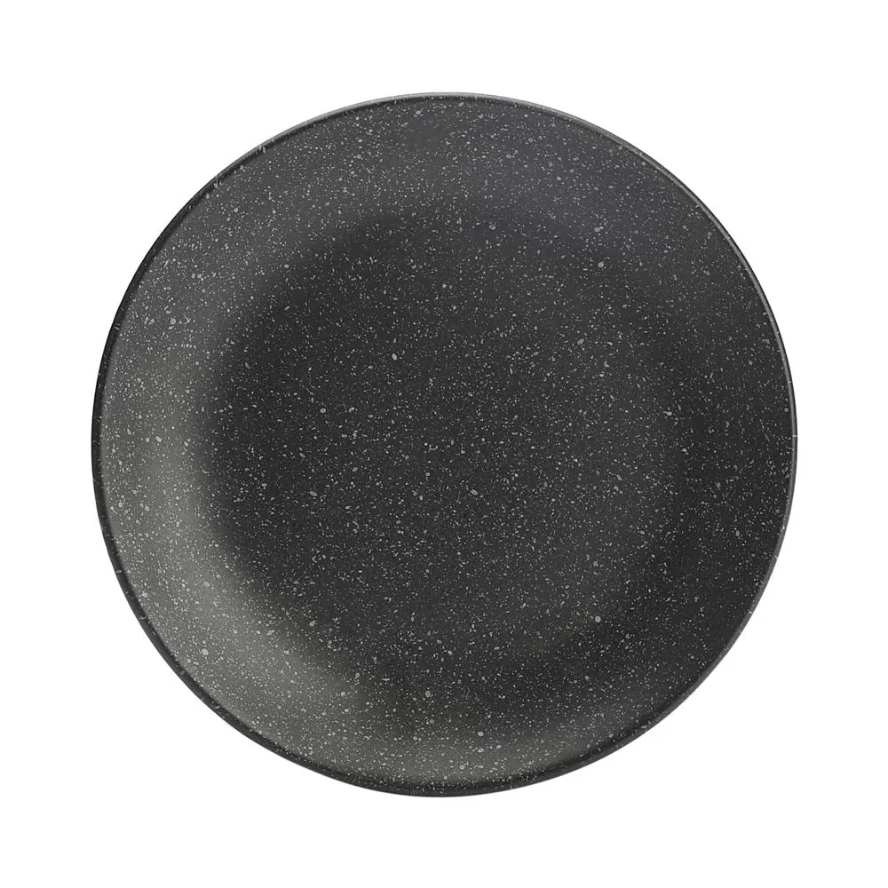 Designer White Spotted Matte Black Ceramic Side Plates Set Of 4