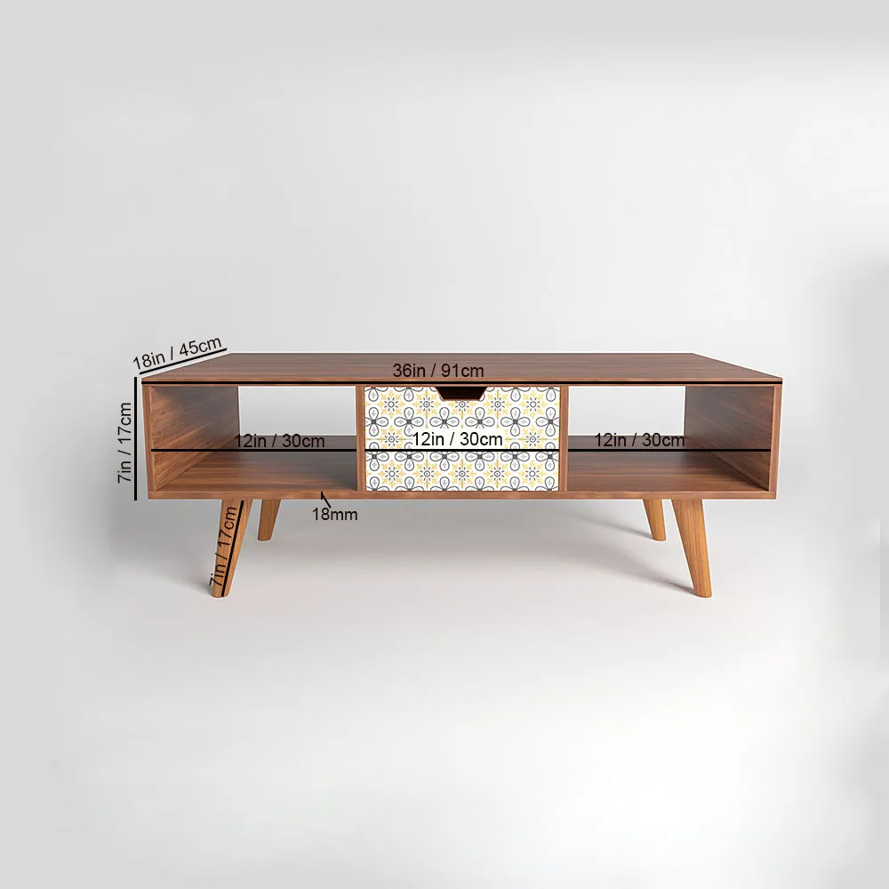 Designer Wooden Table With Storage In Ethnic Design