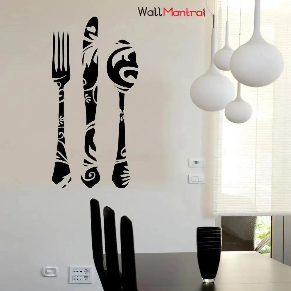 Designs on Cutlery Wall Sticker Premium Quality Vinyl