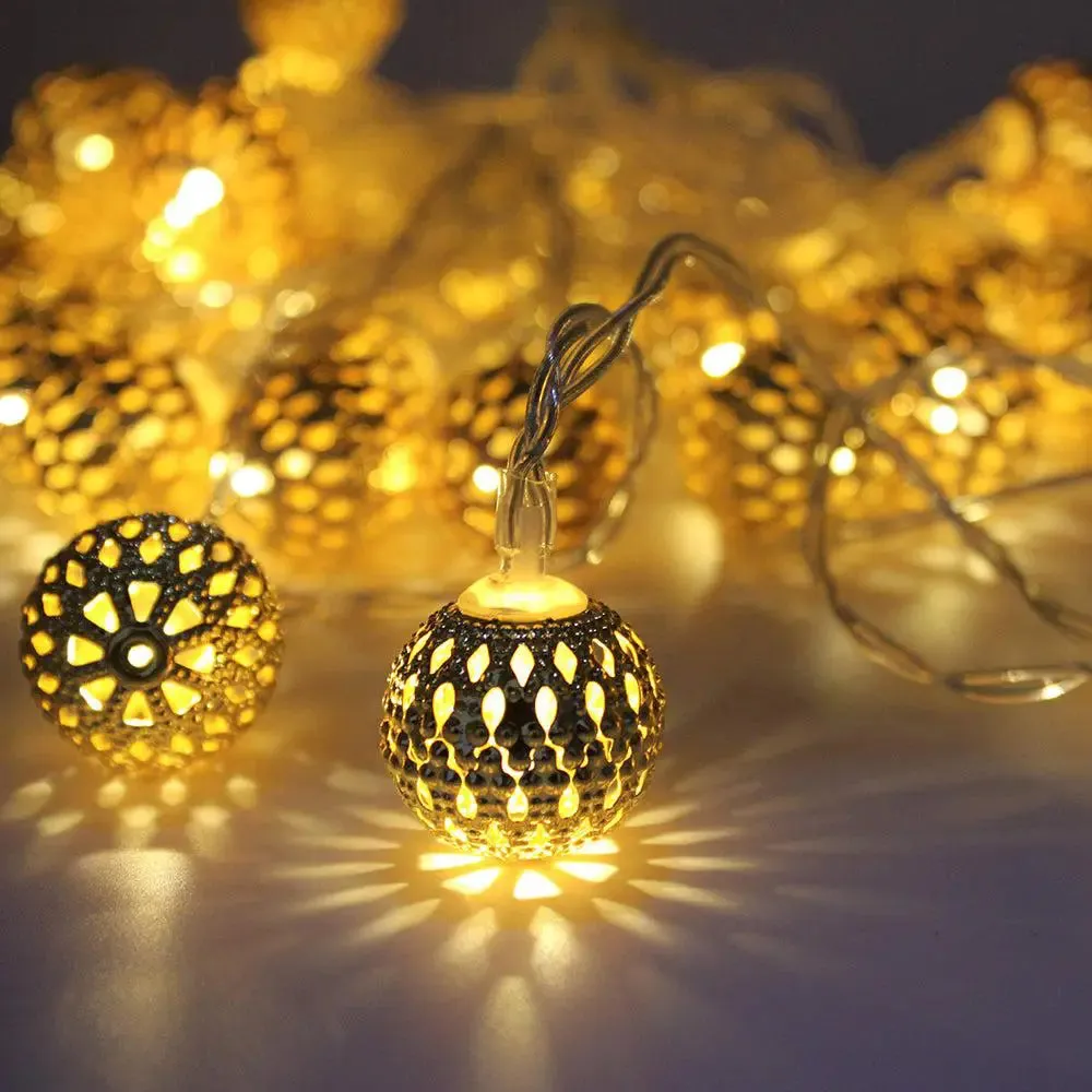 Desinger Metal Balls Festive LED Lights -15 Meter