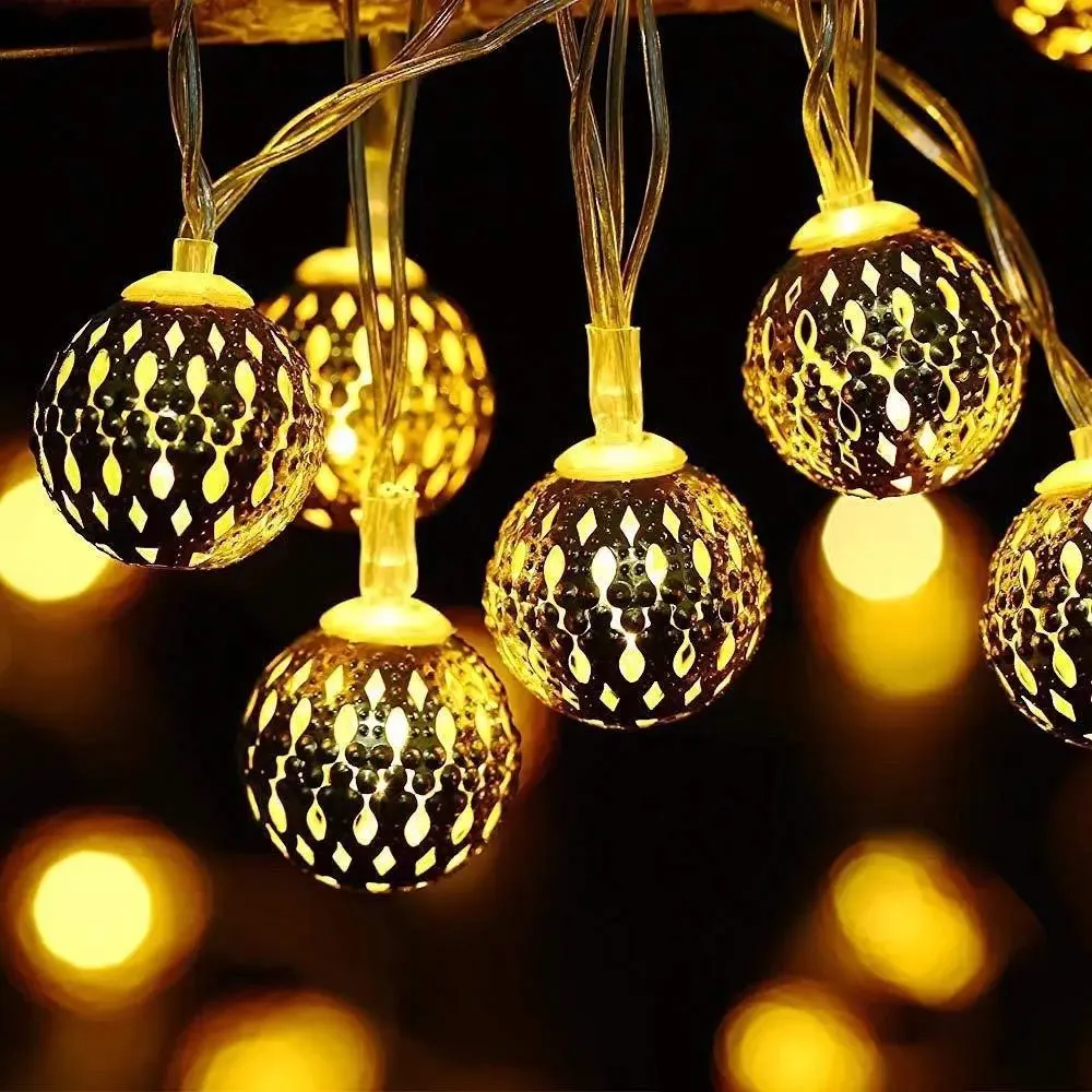 Desinger Metal Balls Festive LED Lights -15 Meter