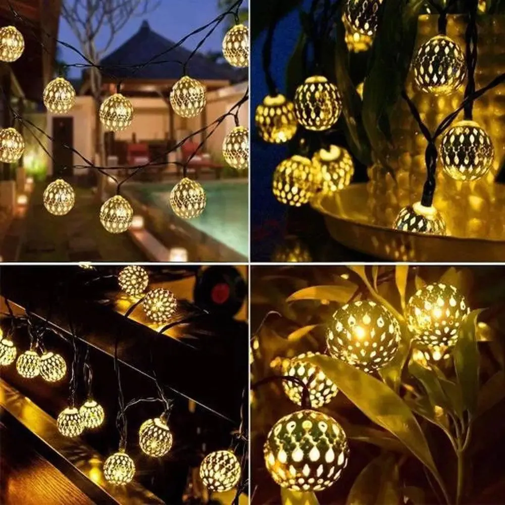 Desinger Metal Balls Festive LED Lights -15 Meter