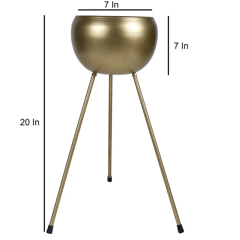 Detachable Fine Golden Finish Metal Planters Set Of 2