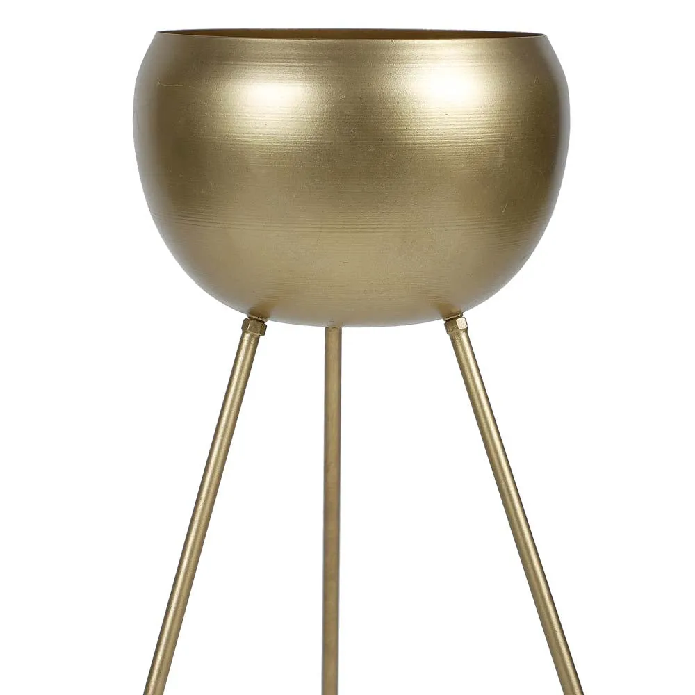 Detachable Fine Golden Finish Metal Planters Set Of 2