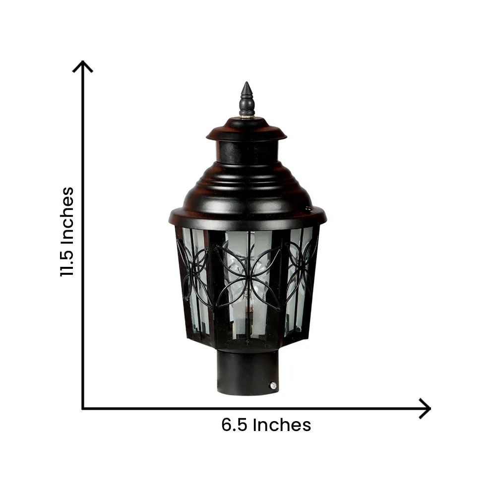 Detailed Black Vintage Decorative Outdoor Gate Light Single Piece