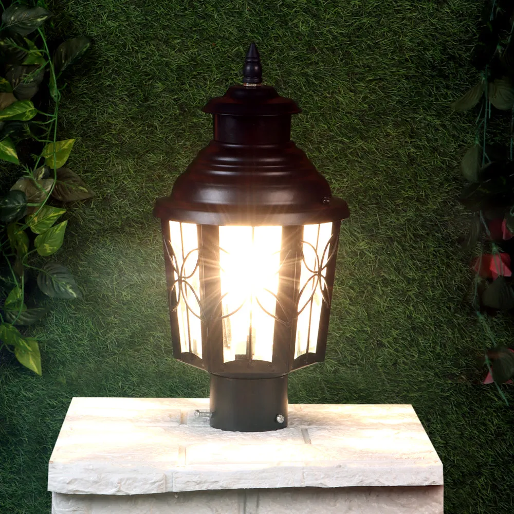 Detailed Black Vintage Decorative Outdoor Gate Light Single Piece