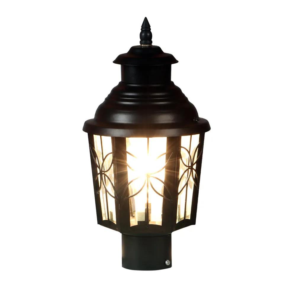 Detailed Black Vintage Decorative Outdoor Gate Light Single Piece