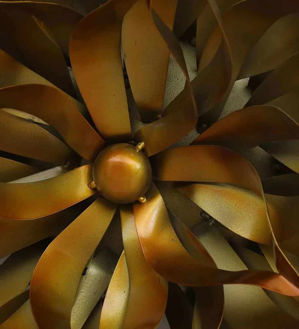 Detailed Decorative Golden Small Flower Metal Wall Art