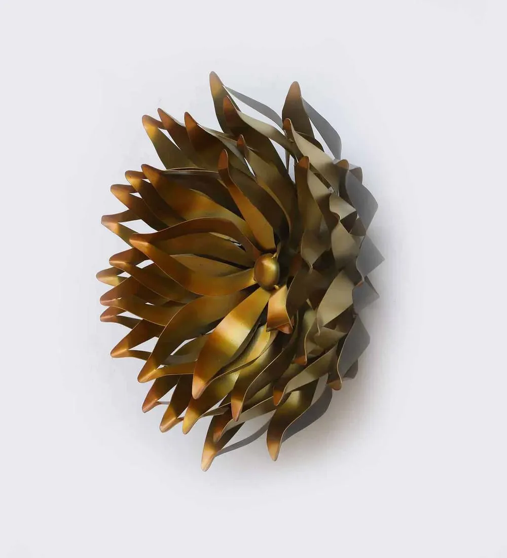Detailed Decorative Golden Small Flower Metal Wall Art