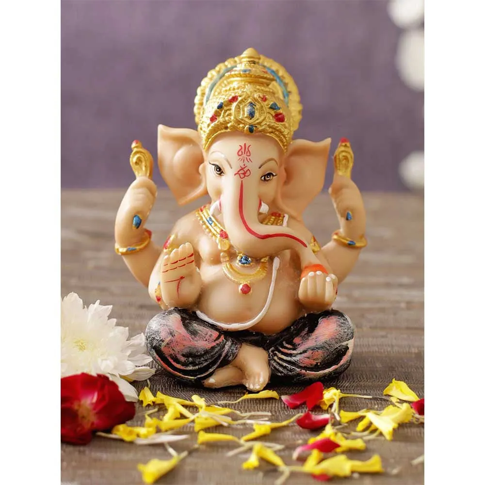 Detailed Polyresin Decorative Lord Ganesh Idol