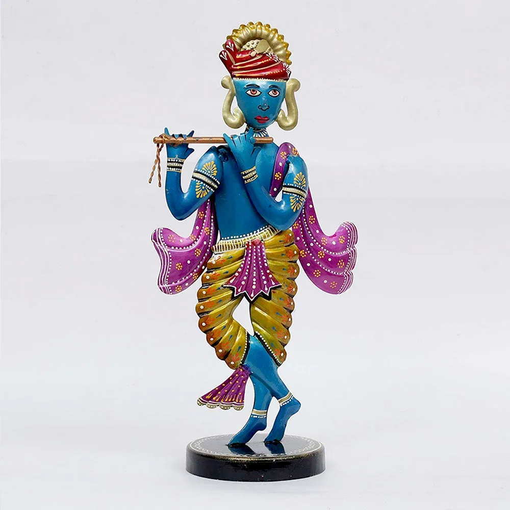 Devotional Blue Krishna Metal Figurine / Showpiece