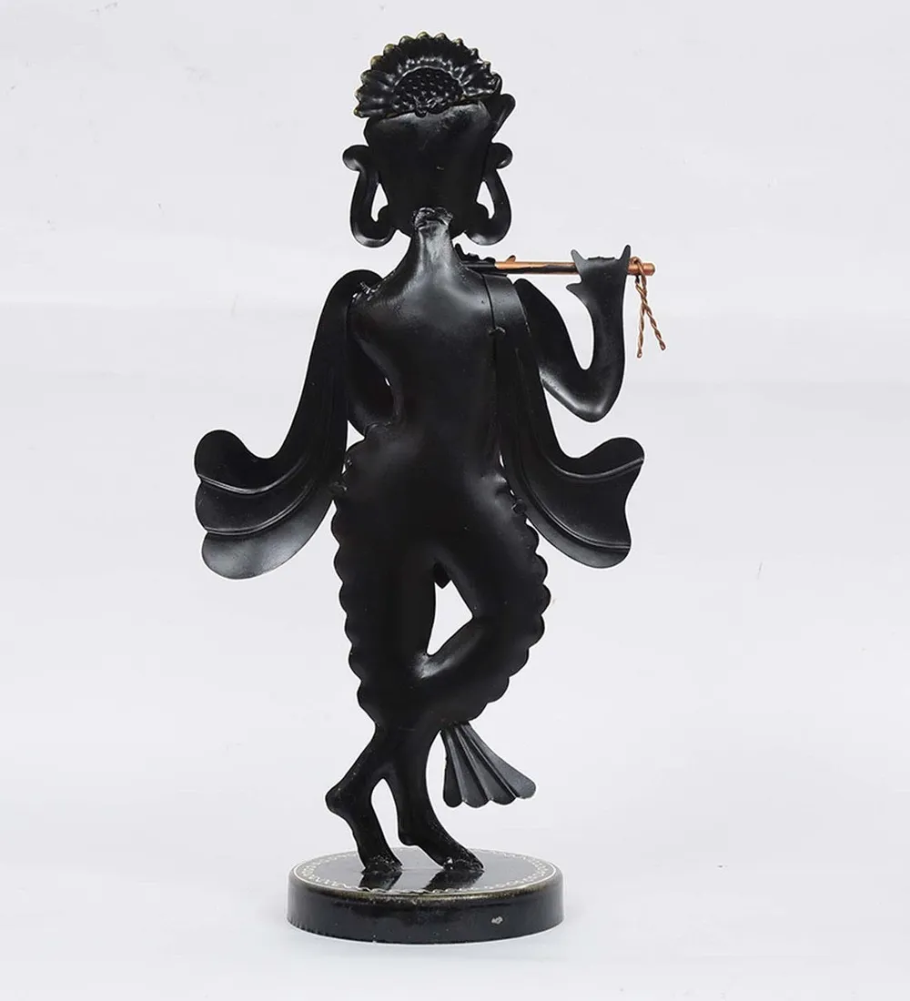 Devotional Blue Krishna Metal Figurine / Showpiece