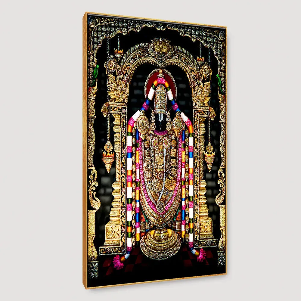Devotional Tirupati Balaji Painting / Framed Wallart With Frame