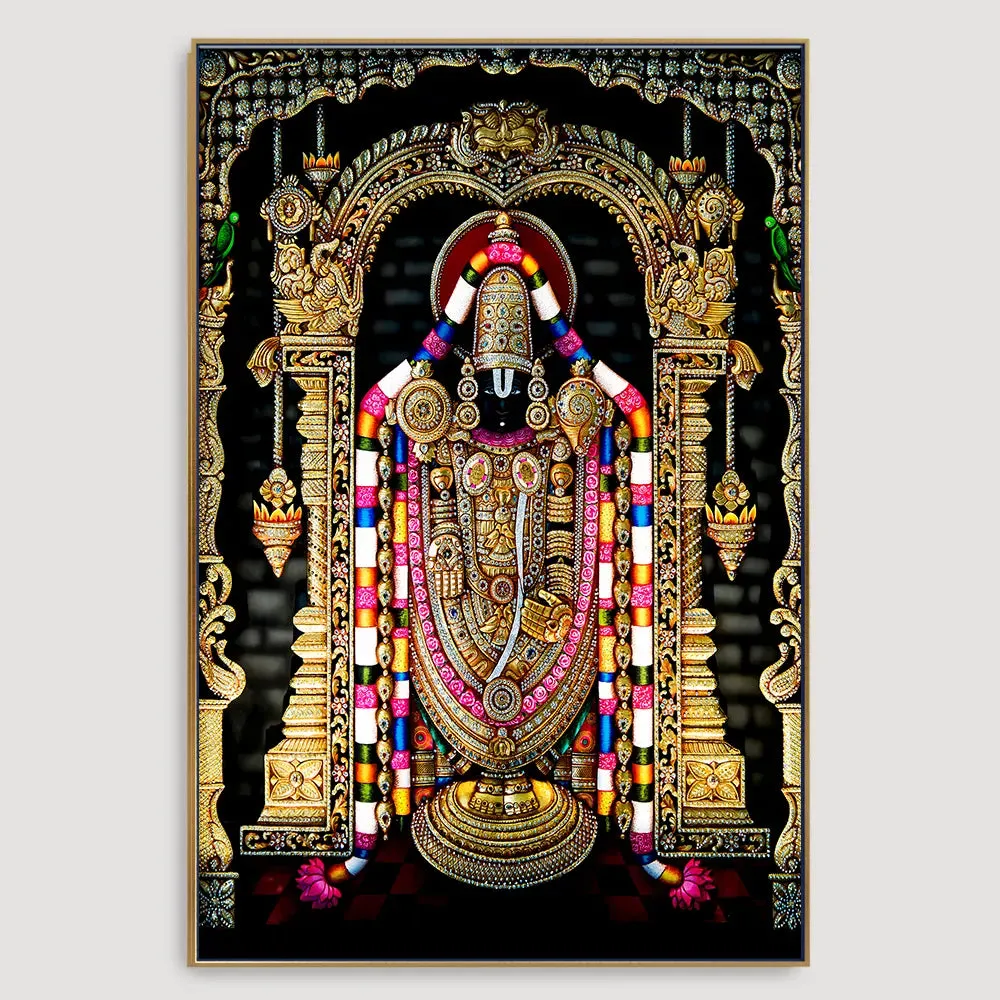 Devotional Tirupati Balaji Painting / Framed Wallart With Frame
