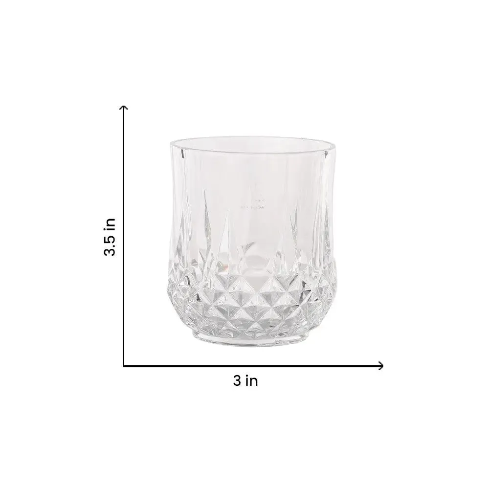 Diamond Cut Crystal Whiskey Glasses Set Of 6