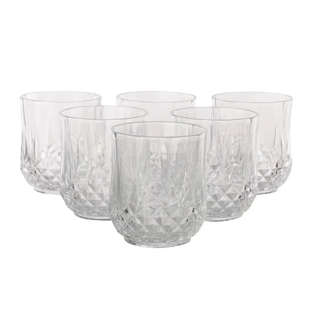 Diamond Cut Crystal Whiskey Glasses Set Of 6