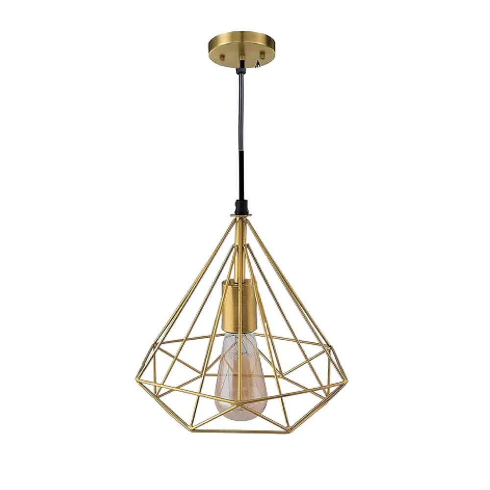 Diamond Cut Golden Cage Ceiling Light (Bulb not included) Single Piece