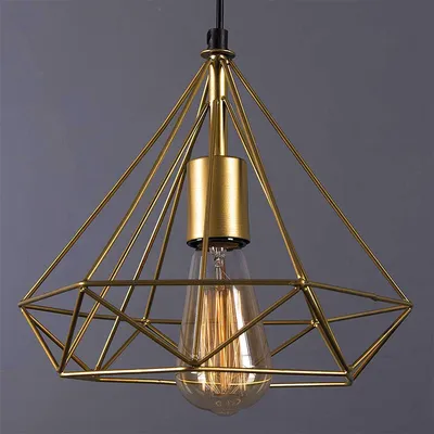 Diamond Cut Golden Cage Ceiling Light (Bulb not included)