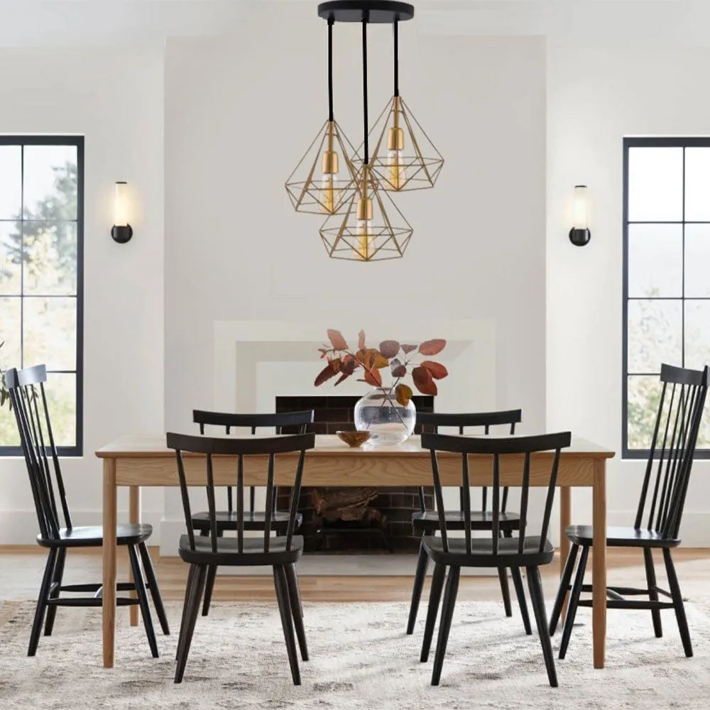 Diamond Cut Golden Cage Cluster Ceiling Light (Bulb not included) Single Piece