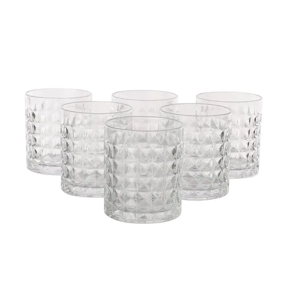 Diamond Cut Standard Whiskey Glass Set Of 6