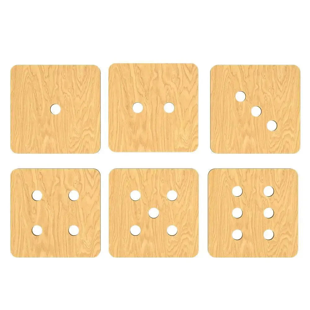 Dice Design Wooden Coasters Light Oak Finish