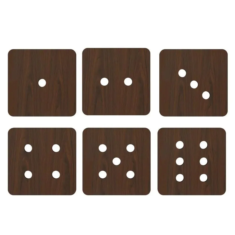 Dice Design Wooden Coasters Walnut Finish