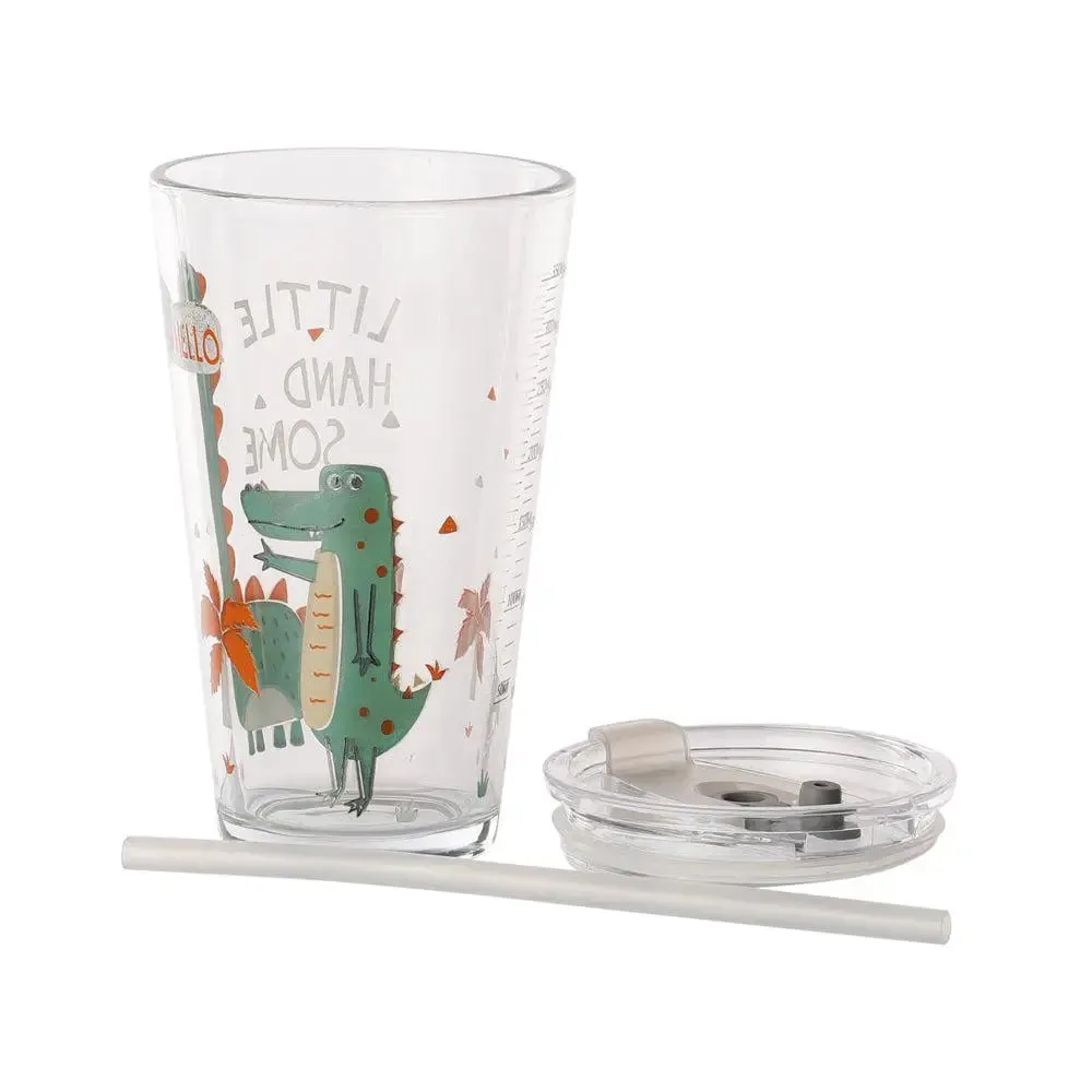 Dinosaur Printed Sipper Glass
