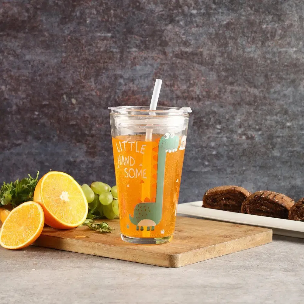 Dinosaur Printed Sipper Glass
