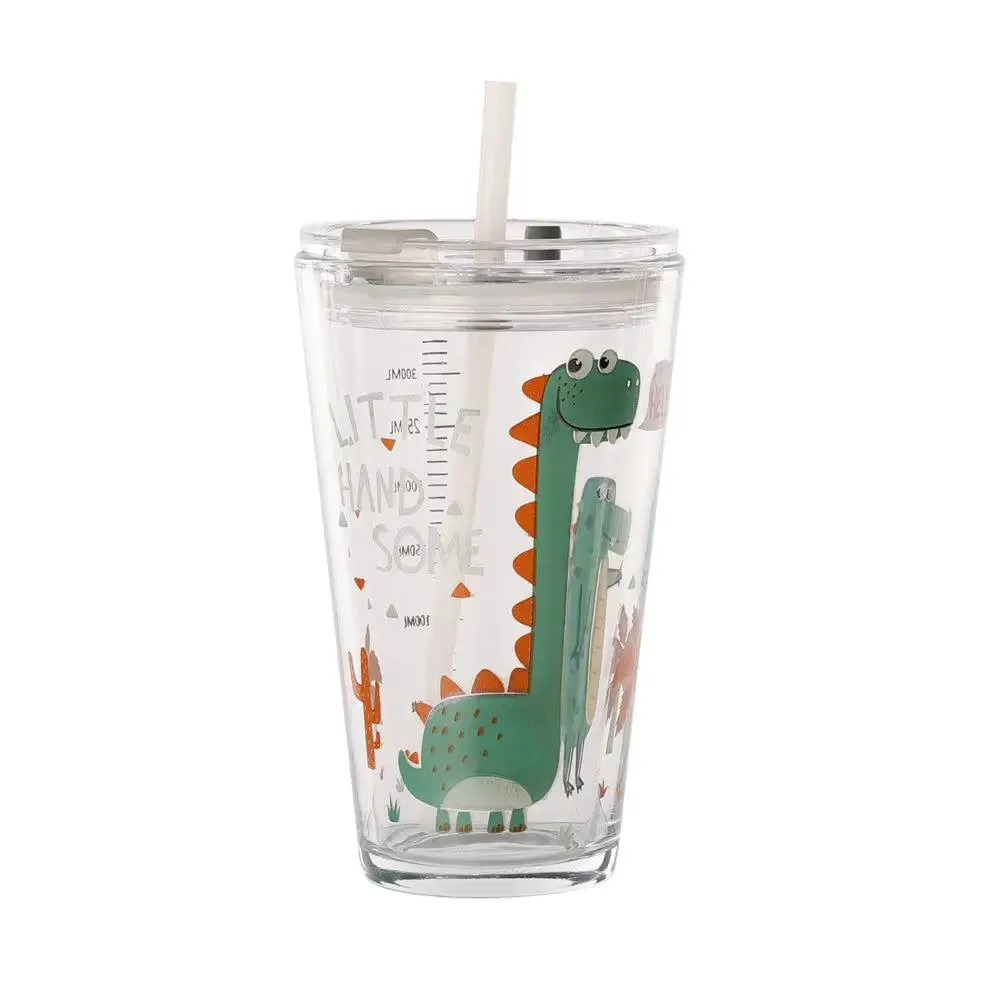 Dinosaur Printed Sipper Glass