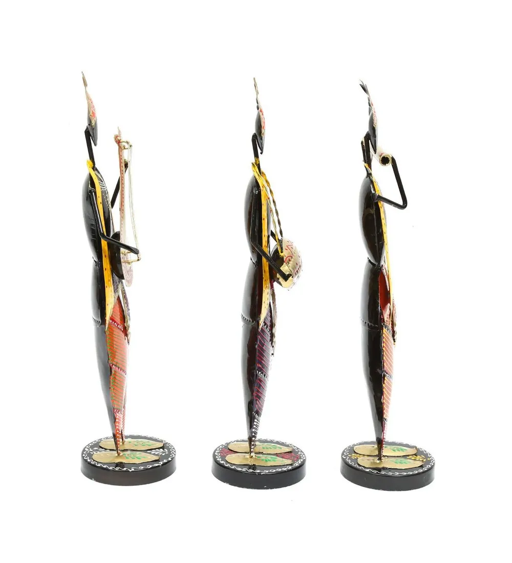 Disciples Of Krishna Musicians Metal Figurines / Showpiece Set Of 3