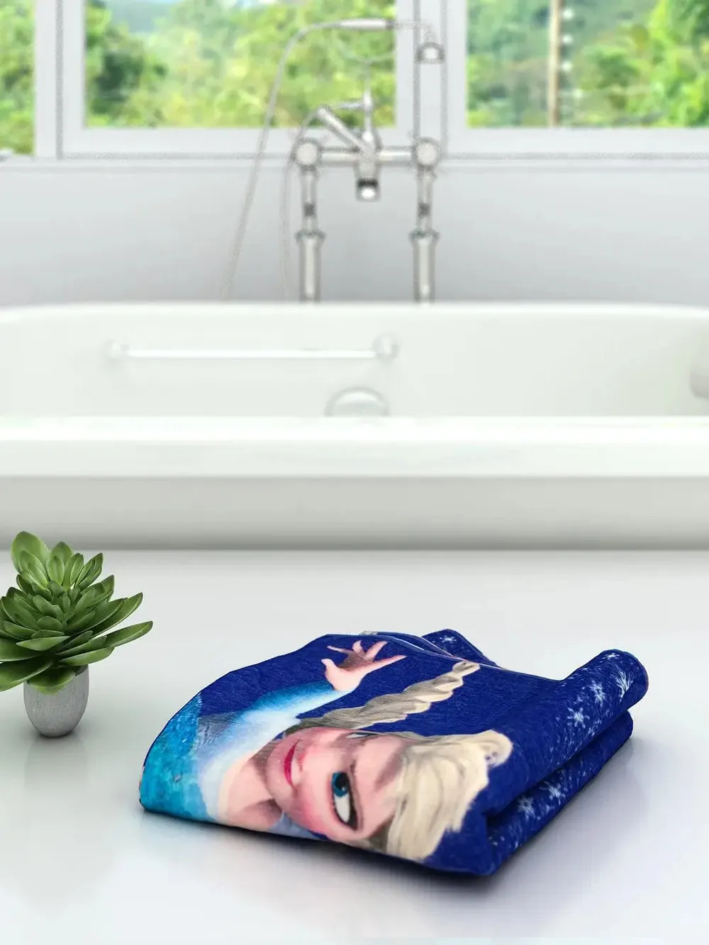 Disney Blue Elsa Frozen Kids Cotton Bath Towel