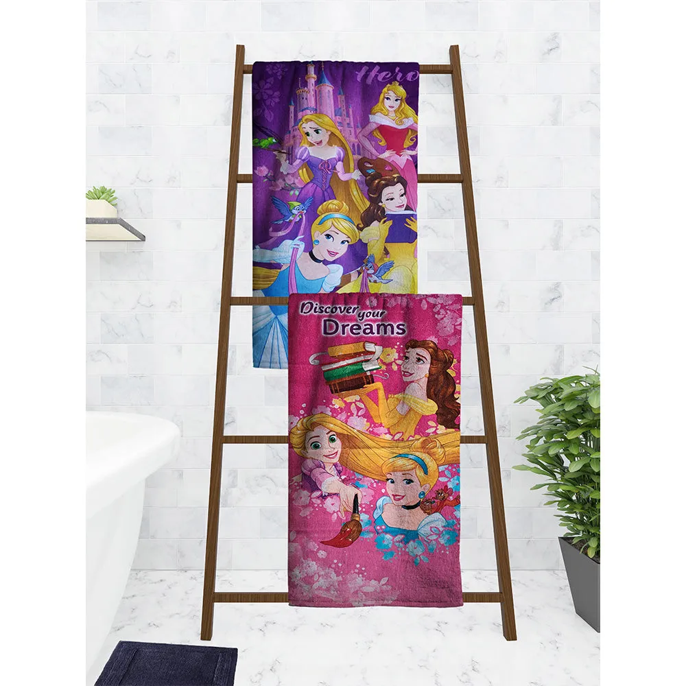 Disney Discover Your Dreams Princess Kids Cotton Bath Towels Set Of 2