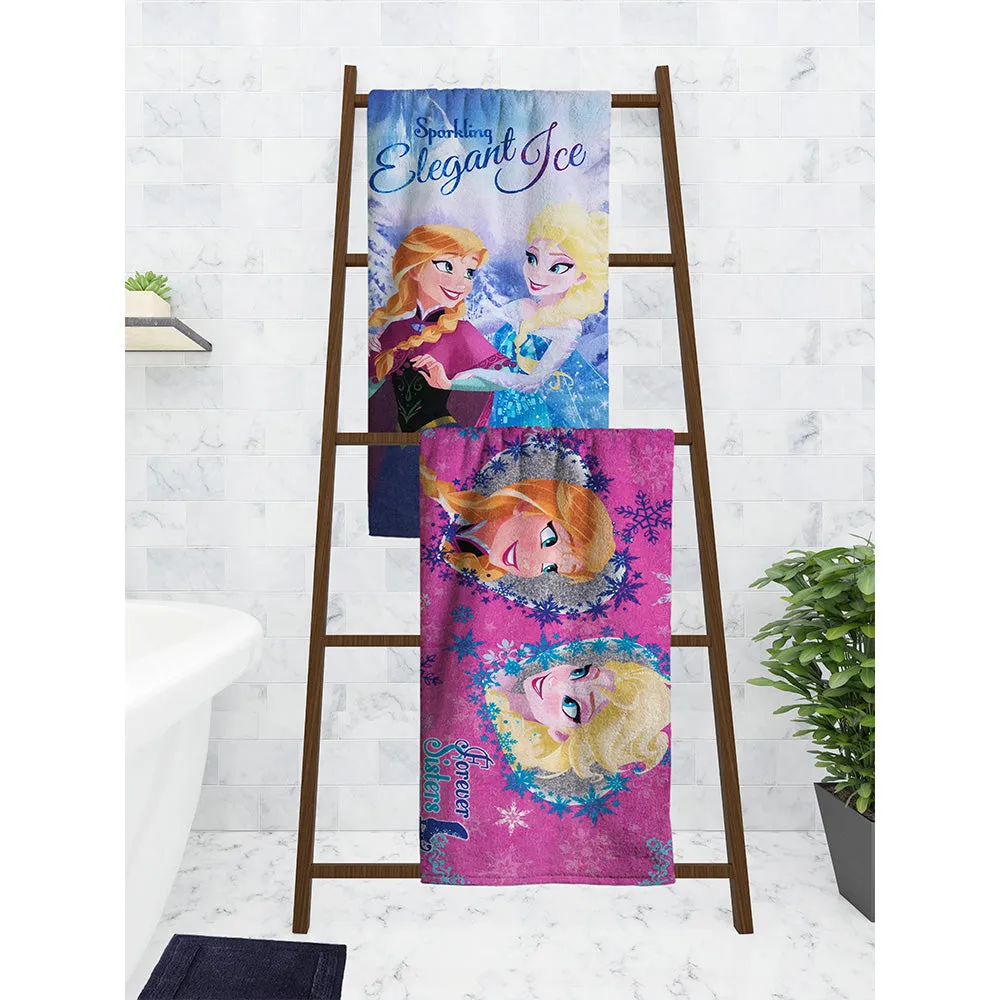 Disney Frozen Elegant Ice & Forever Sisters Elsa Kids Bath Towels Set Of 2