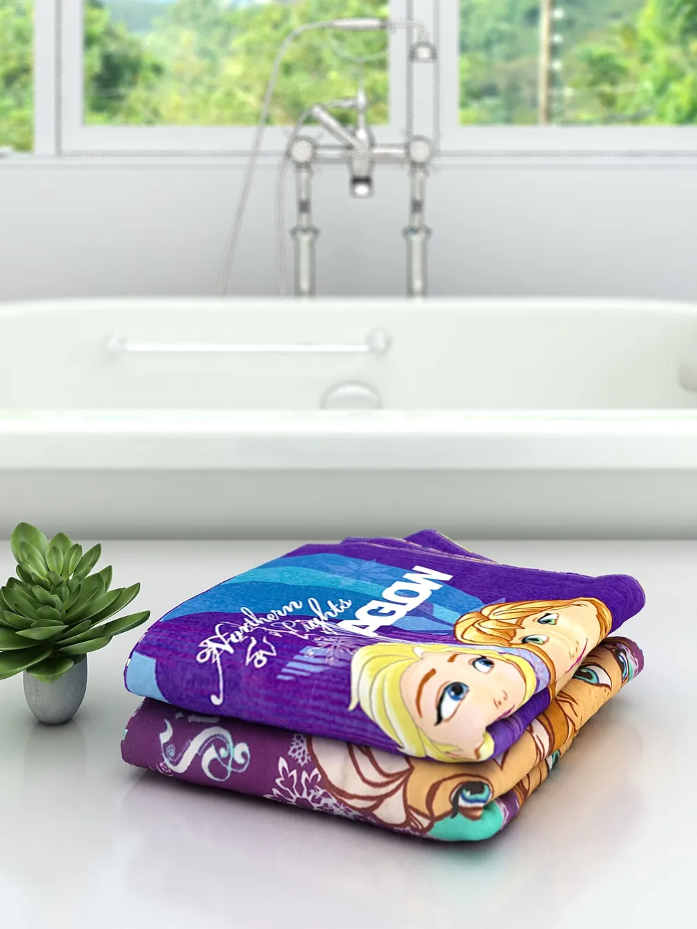 Disney Frozen Sisterly Love Elsa & Anna Kids Bath Towels (Set Of 2)