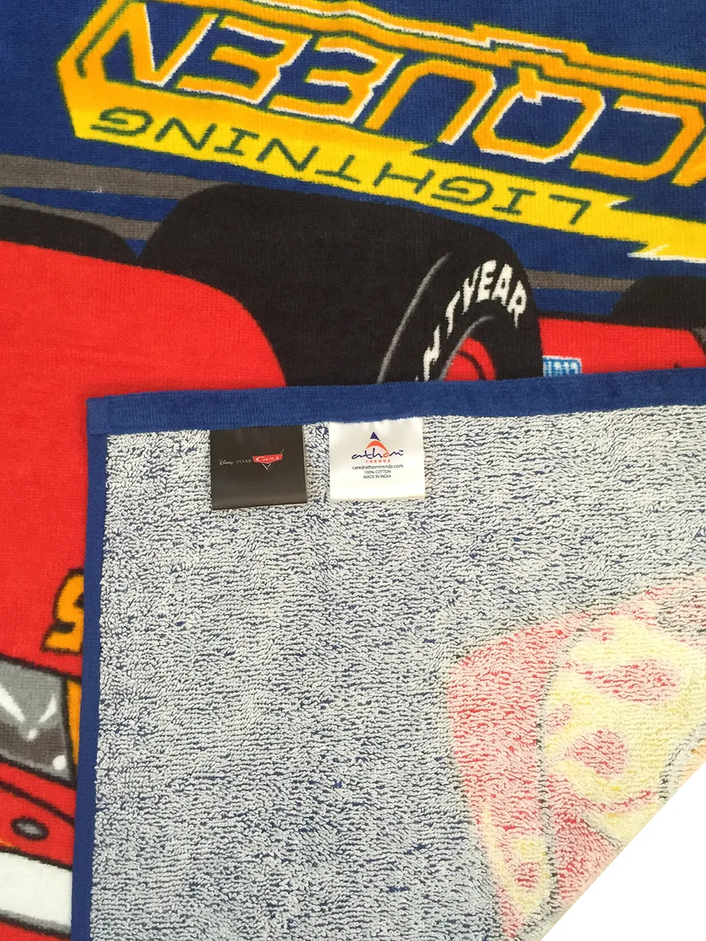 Disney MCQueen Blue Cars Kids Cotton Bath Towels Set Of 2