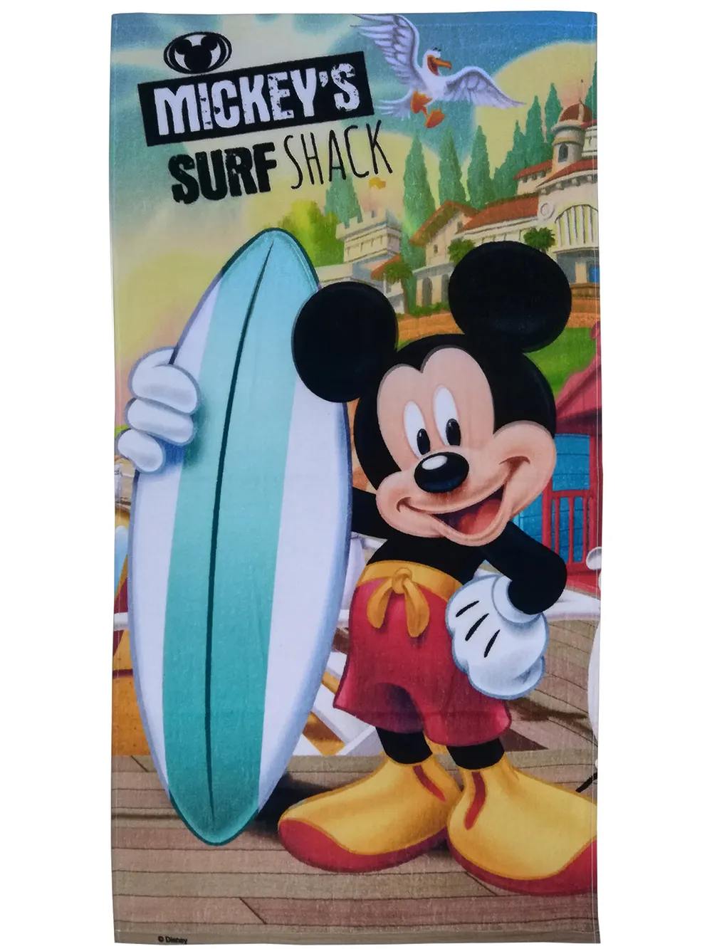 Disney Mickey Mouse Surf & Blue Cars Kids Cotton Bath Towels Set Of 2