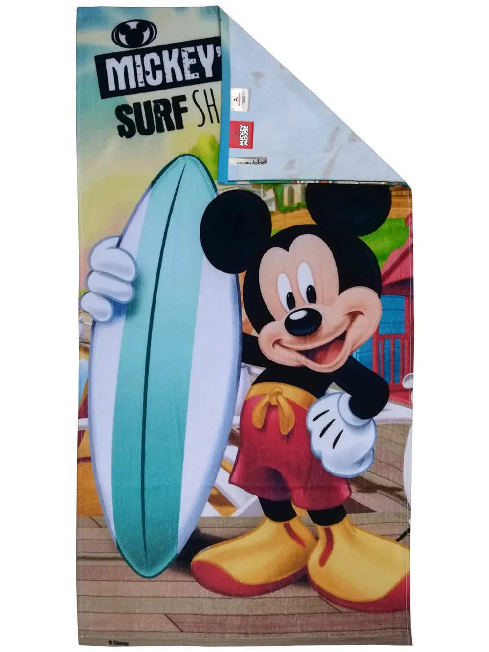 Disney Mickey Mouse Surf & Blue Cars Kids Cotton Bath Towels Set Of 2