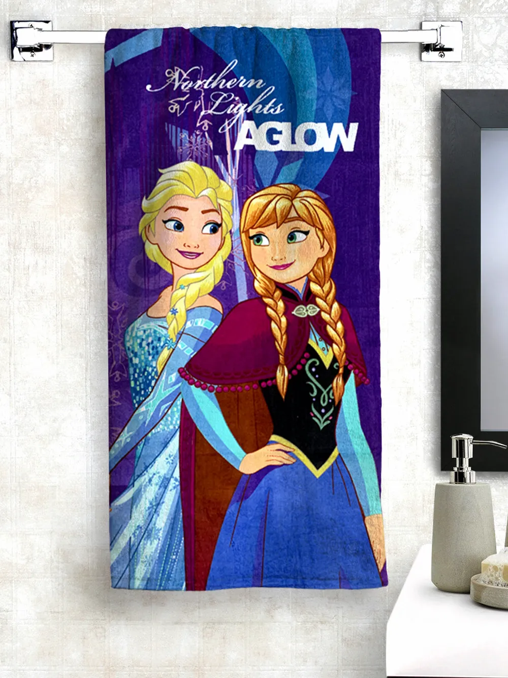 Disney Northern Lights AGLOW Frozen Kids Cotton Bath Towel