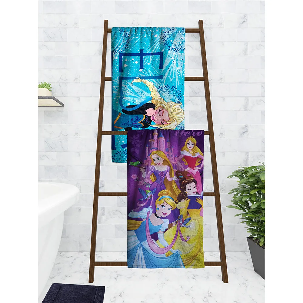 Disney Princess & Frozen Elsa Kids Cotton Bath Towels Set Of 2