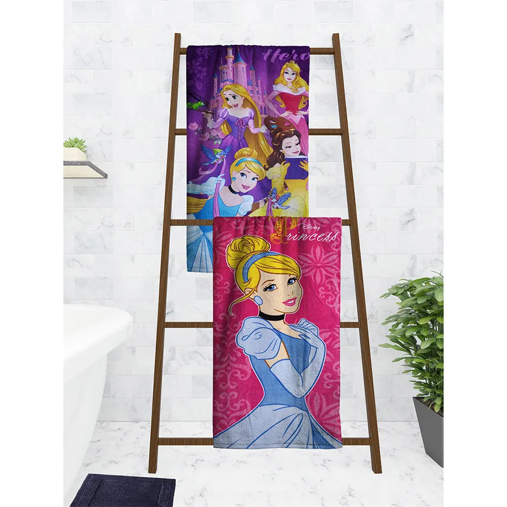 Disney Princess Kids Cotton Bath Towels Set Of 2