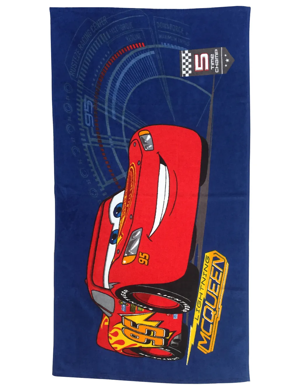 Disney Red Mickey Mouse & MCQueen Blue Cars Kids Cotton Bath Towels Set oF 2