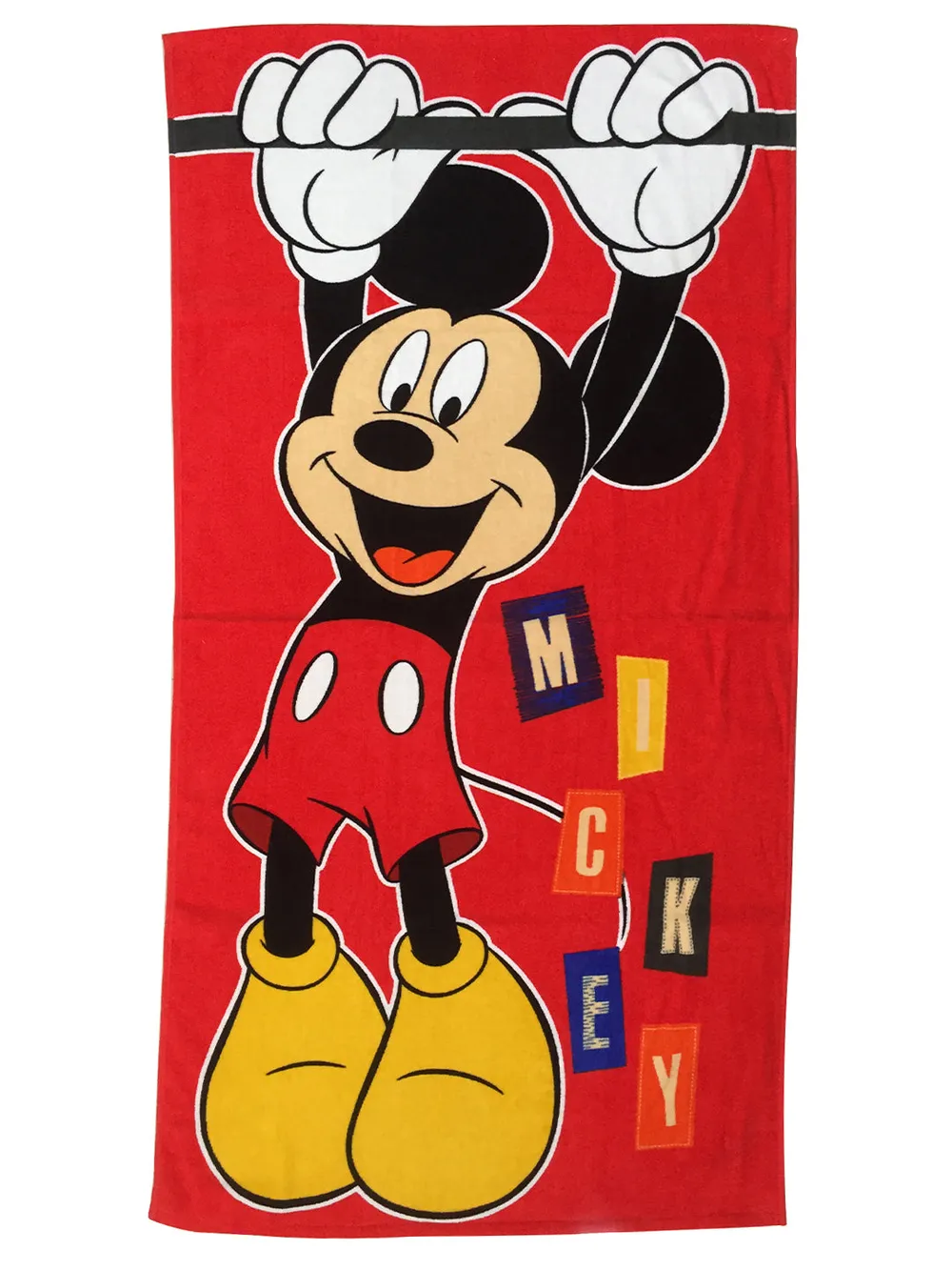 Disney Red Mickey Mouse & MCQueen Blue Cars Kids Cotton Bath Towels Set oF 2