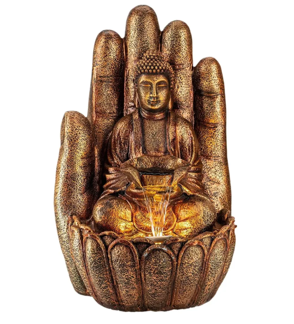 Divine Buddha Plam Copper Indoor Water Fountain