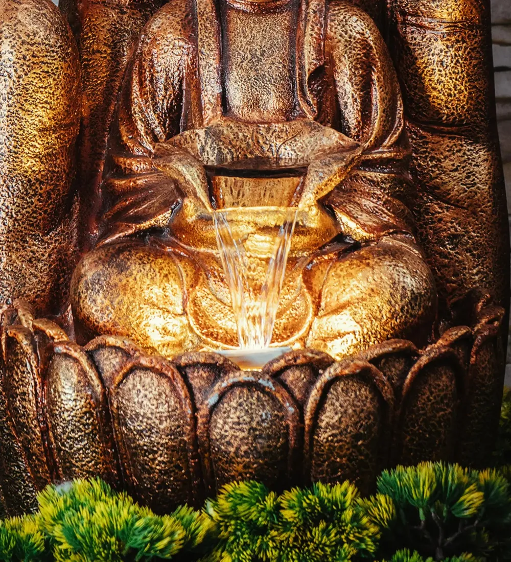Divine Buddha Plam Copper Indoor Water Fountain