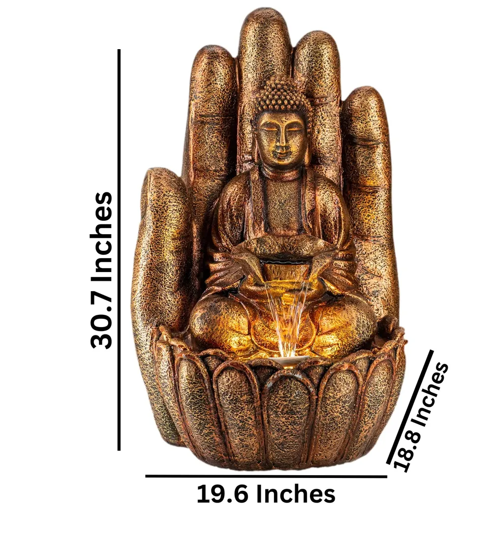 Divine Buddha Plam Copper Indoor Water Fountain