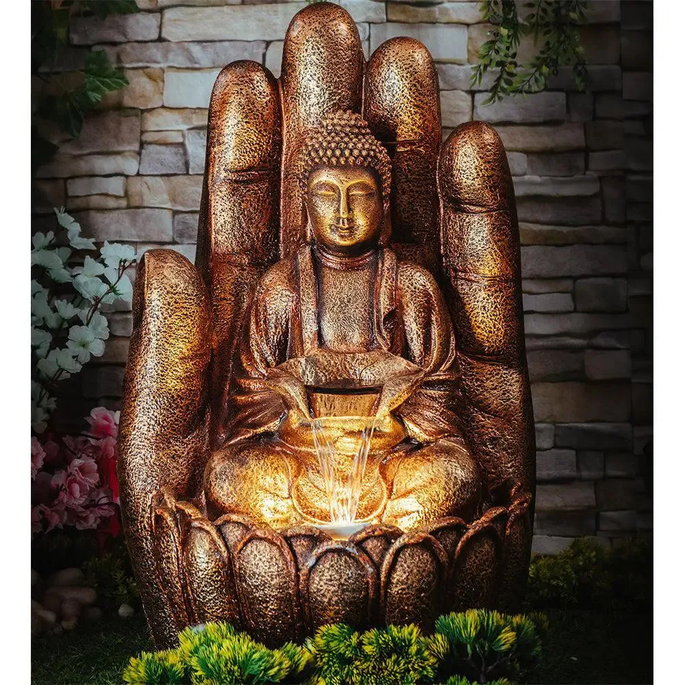 Divine Buddha Plam Copper Indoor Water Fountain