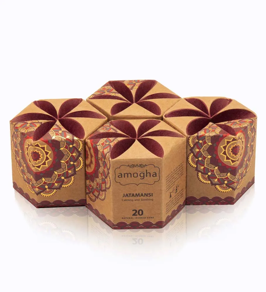Divine Jatamansi Scented Incense Cones with a Holder (For Religious Ceremonies & Meditation)