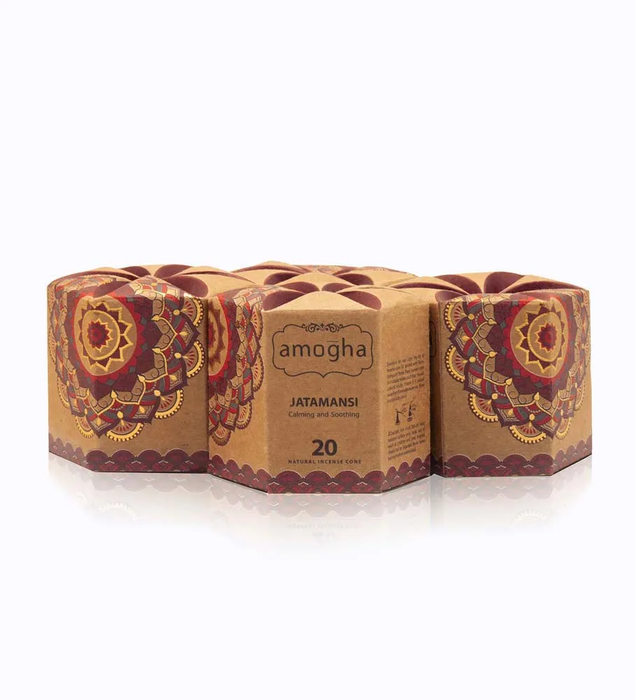 Divine Jatamansi Scented Incense Cones with a Holder (For Religious Ceremonies & Meditation)